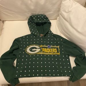 LF Furst of a Kind Rhinestone Crop Hoodie